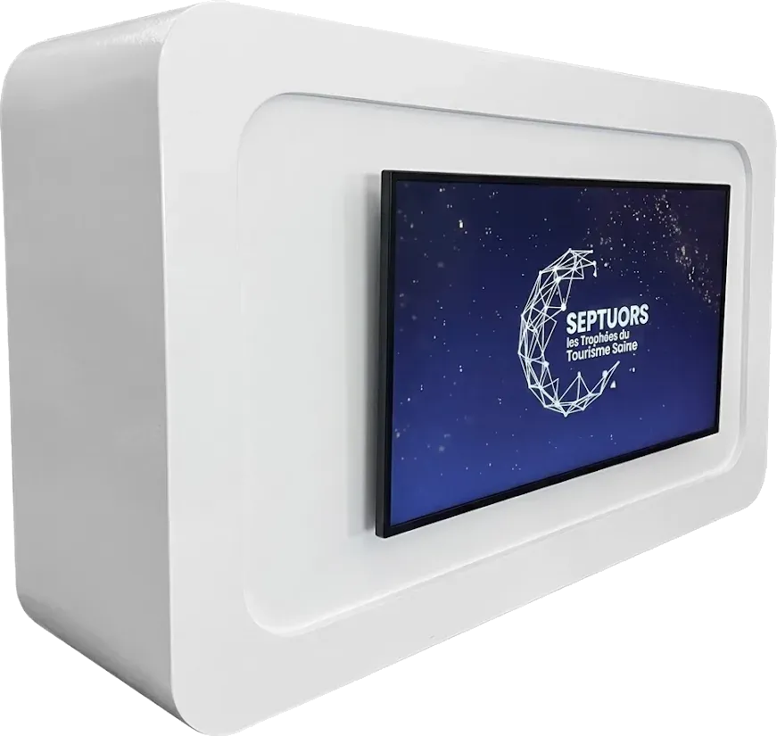 DESK BLANC - Desk blanc avec moniteur 43" intégré