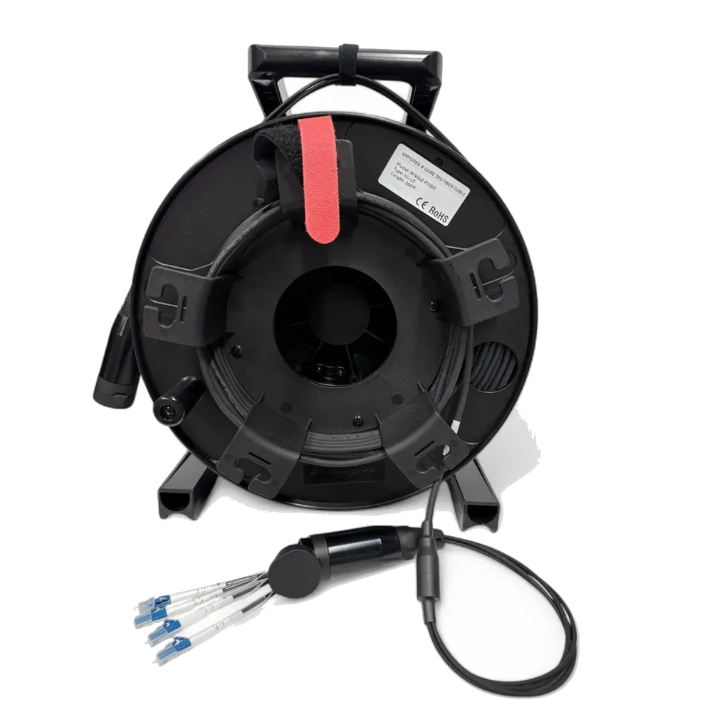 TOURET FIBRE OPTIQUE MONOMODE QUAD LC - 150m - Touret fibre optique monomode - quad LC 150 m
